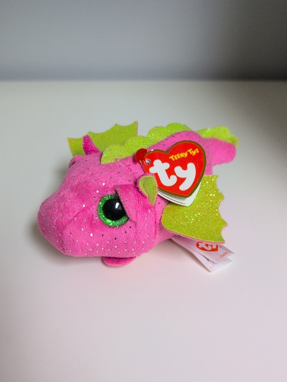 🩵3/$20🩵 Ty Teeny Ty's Darby Pink And Green Dragon 4" Mini Ty BNWT